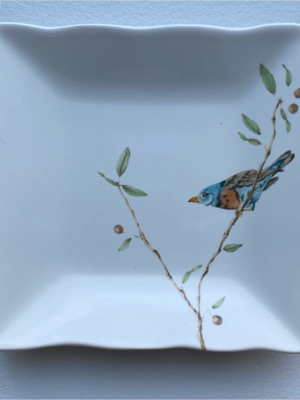 Bird Trinket Dish 222 Fifth EARLY BIRD Appetizer Plate Songbird 5.25" EUC